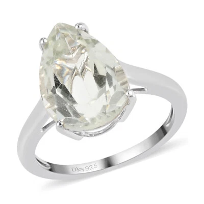 Anillo Prasiolita Montezuma 4.65ctw Placa Platino Talla 9 Foto 1 de 4