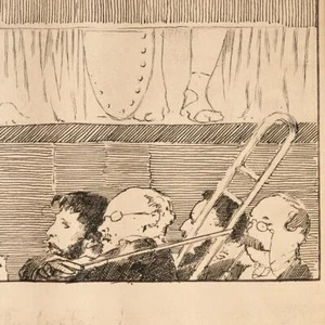 Edwin Howland Blashfield Bringing Down the Curtain Ballet Orchestra Dibujo - Imagen 1 de 5