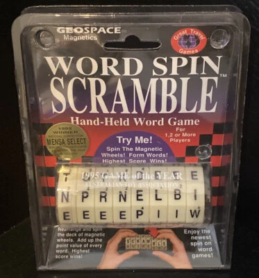 Geospace Magnetics Word Spin SCRAMBLE Hand Held Handheld Word Game New & Sealed - Image 1 of 3