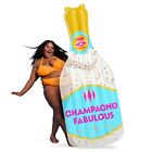 Champagne Fab 7ft Bachelorette Pool Floats with Gold Glitter & 2 Cup Holders