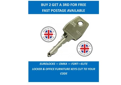 EUROLOCKS EMKA FORT  F - 57450 HENRIVILLE ELITE KEYS CUT. BUY 2, GET A 3RD FREE - Image 1 of 3