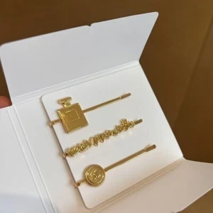 Brand New Chanel Beauty Coco Mademoiselle Gold Hair Clips, set of 3