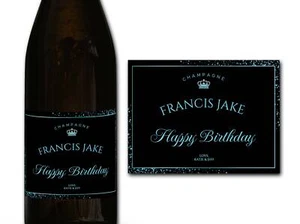 Etichetta Bottiglia Champagne/Prosecco Compleanno Personalizzata - Ideale - Foto 1 di 3