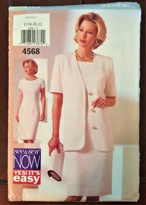 Vintage Butterick See & Sew Pattern #4568 size (18-20-22) Jacket and Dress - Picture 1 of 2