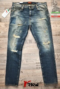 JACK & JONES TIM PAGE 739 NEW SLIM MAN / MENS JEANS STRETCH RIPPED DISTRESSED BN - Picture 1 of 12