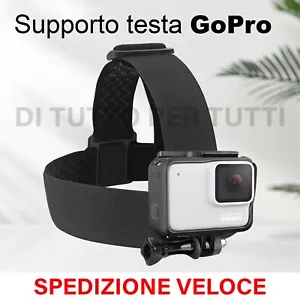 Supporto testa Fascia elastica per GoPro Hero 3 4 5 6 7 8 9 VITE E DADO INCLUSI - Foto 1 di 6