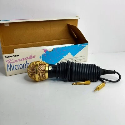 Radio Shack Echo Condenser Karaoke Microphone Corded Gold Top in Box Untested - Image 1 of 4