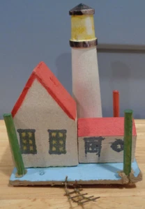 N SCALE WATERFRONT LIGHTHOUSE SCENE ALL WOOD - Picture 1 of 4