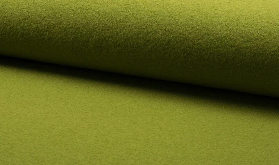 Luxury 100% Boiled Wool Fabric Material – KIWI - Image 1 of 1