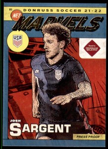 2021-22 Donruss Qatar Net Marvels Press Proof Gold #13 Josh Sargent - USA