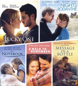 5 romantic movies, new DVD, Lucky One, Nights Rodanthe, Notebook, Walk Remember - Picture 1 of 5