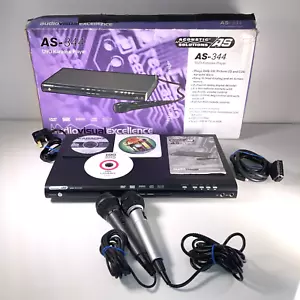 Acoustic Solutions AS-344 DVD Karaoke Máquina Reproductor 2 Micrófonos Caja Manual Scart - Imagen 1 de 24