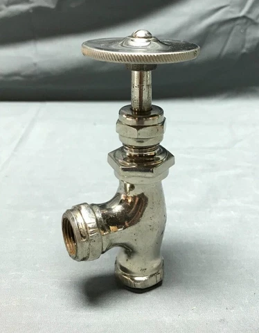 1 Antique Nickel Brass Sink Toilet Water Supply Shut off Valve VTG Old 893-22B Cover