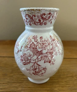 Jarrón Antiguo Rojo TRANSFERWARE "Erie" Floral Rosa C & H Cumberlidge & Humphreys - Imagen 1 de 10