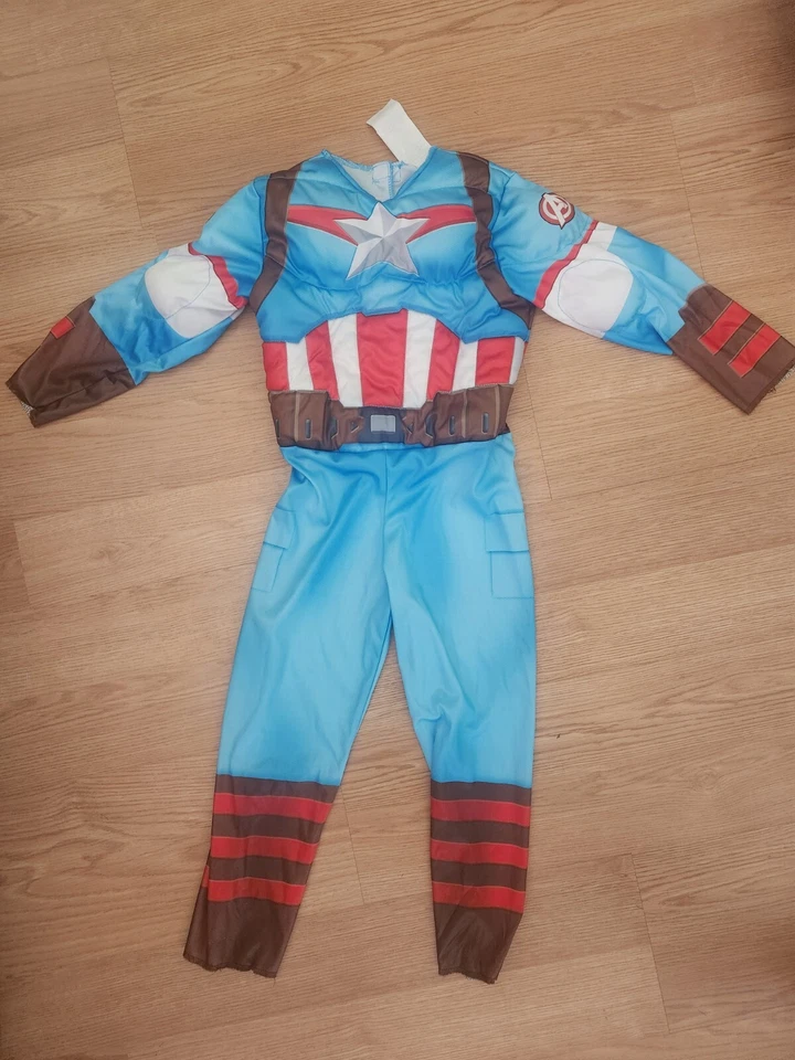 Toddler Boys Marvel Universe CAPTAIN AMERICA Costume Muscle Chest Size 4T - Image 1 of 4