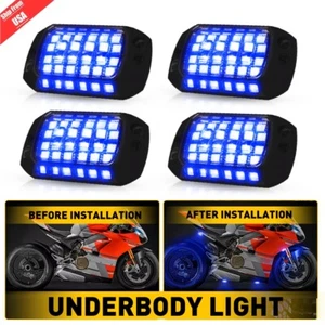 4X Blue 36 LED Rock Light Underbody Trail Rig Glow Lamp Offroad SUV Pickup Truck - Picture 1 of 14