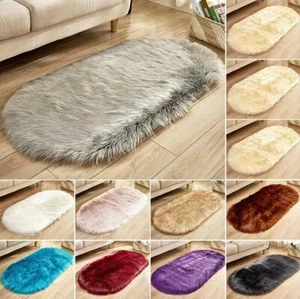 Fluffy Rugs Anti-Skid Shaggy Area Dining Room Carpet Floor Mat Home Bedroom Soft - Picture 1 of 26