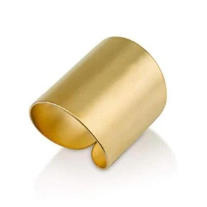 Modern Statement Gold Rings for Women and Girls, Adjustable Wide Cuff Ring - Picture 1 of 10