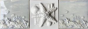 Pratt & Larson handgefertigte dekorative Relief Seestern & Sealife Fliesen - Bild 1 von 1