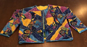 Handgefertigter Steppmantel Jacke verziert Lorbeer Burch Ozeanlied Meerjungfrau Fisch - Bild 1 von 9