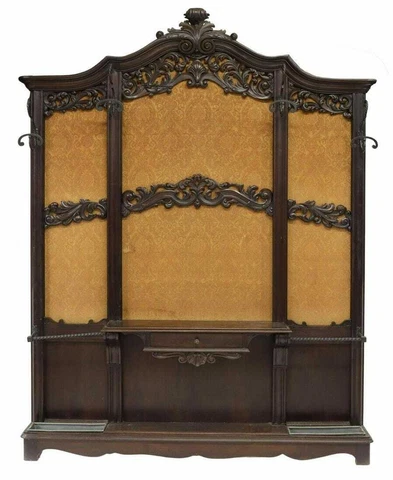 Antique Hall Tree, Italian Renaissance Revival Carved Dark Wood, Early 1900s!! Cover