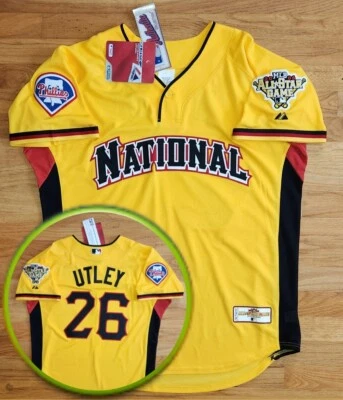*WOW* Majestic 2006 All Star Philadelphia Phillies Utley Jersey Para Hombres L Béisbol Foto 1 de 4