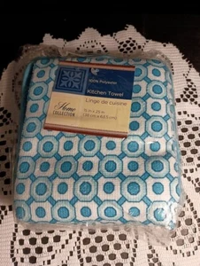 Set/2 Microfiber Aqua/Teal Kitchen Dish Towels-15x25 + 2 Matching Potholders - Picture 1 of 3