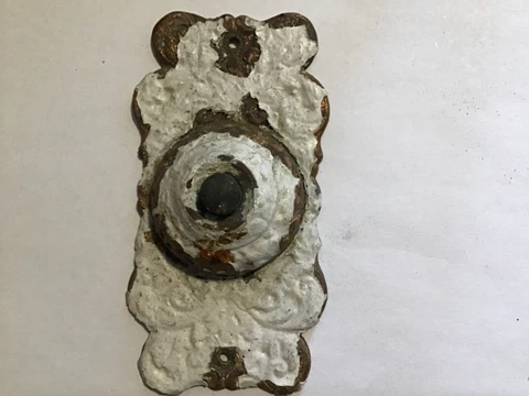 Vintage Solid Brass Push Button Doorbell…most likely Victorian..maybe Queen Anne Cover