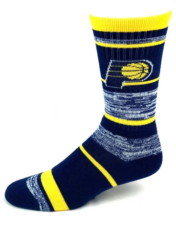 Indiana Pacers Basketball Navy & Gold 504 RMC Stripe Crew Socks Cover