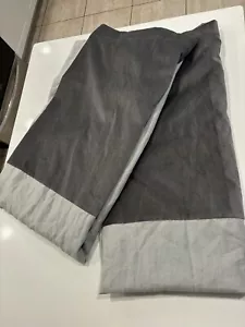 West Elm 2 Belgian Gray Linen & Luster Velvet Curtains 48x108 (2017) RARE - Picture 1 of 9