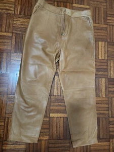 Giorgio Brato 100% Leather Cognac Pants Size Eu 40 (Size Au 8-10) - Picture 1 of 15