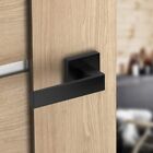 Black Door Handle Set for Interior Doors Square Design PZ Profile Cylinder