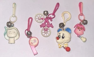 Vintage 1980s Lot Of 5 Bell Charms Plastic Clip On Mickey Mouse Bike Whistle+ - Picture 1 of 10