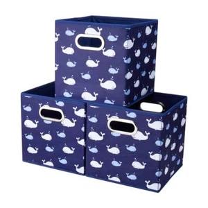 13 Inch Collapsible Storage Cubes Bins Fabric Storage Boxes Blue Foldable Cube I - Picture 1 of 7