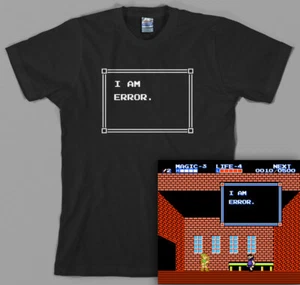 Maglietta I am Error Zelda - Legend of Link 2 8 bit nintendo ocarina nes videogioco - Foto 1 di 3
