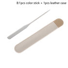 Stainless Steel Dual Heads Makeup Toner Spatula With PU Bag Mixing Stick