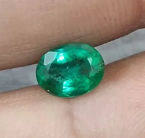 Esmeralda de Zambia verde vivo de 1,26 quilates con certificación GSI, piedra preciosa natural - Imagen 1 de 8
