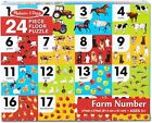 Melissa & Doug Farm Number Jumbo Floor Puzzle 24 Pieces 2 x 3 feet Animals Crop