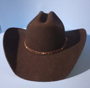 Justin Authentic Headwear Cowboy Hat 100% Wool Size 7 3/8 - Picture 1 of 8