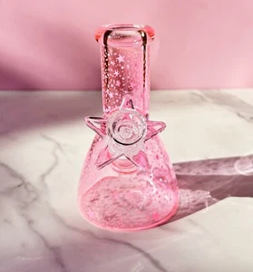 Mini Pink Star Bong Cachimba Artesanal Vidrio Bong Pipa de Agua Tazón para Fumar - Imagen 1 de 3
