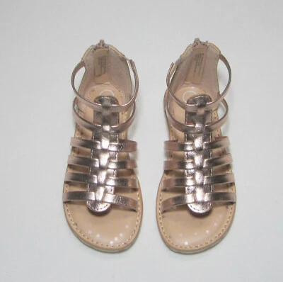 学步女孩角斗士凉鞋金色全新带标签,猫和杰克 — 第 1/4 张图片