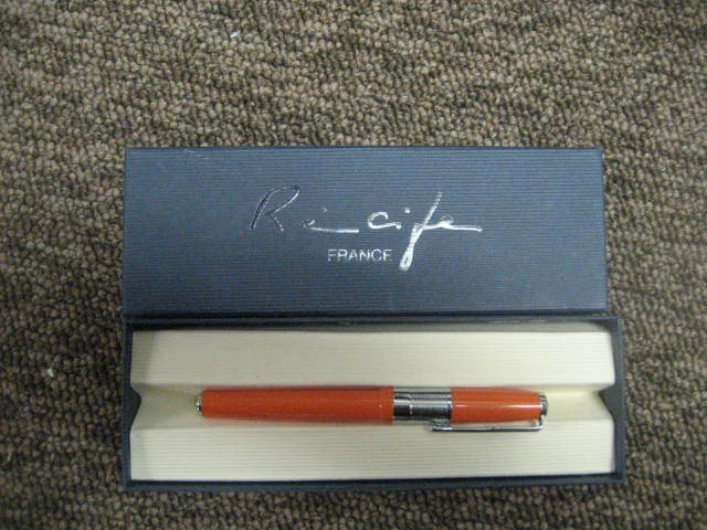Pluma Estilográfica Recife France Naranja Quemado, Acentos Plata Foto 1 de 1