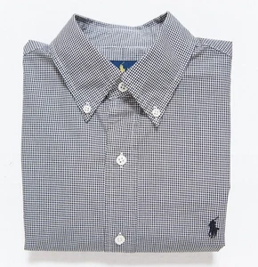Ralph Lauren Gingham Shirt Small Black White Mens Button Down Great Condition - Picture 1 of 14
