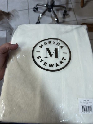 Martha Stewart Glacier Backtab Sheer Backtab Panel Pair - 50'' W X 95''  Ivory - Image 1 of 4