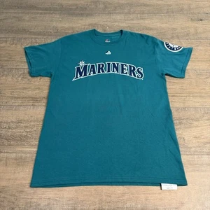 Majestic Seattle Mariners Edgar Martinez T-Shirt Medium Slim Fit Teal  *READ* J1 - Picture 1 of 19