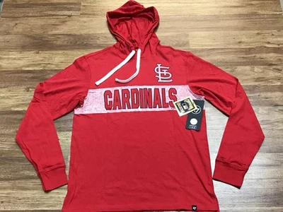 MENS S NEW '47 Brand MLB St. Louis Cardinals Baseball Cooperstown Hooded T-Shirt - Image 1 of 4
