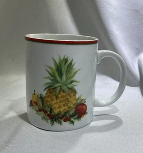 Wiliamsburg Holiday Jubilee Mug 3 3/4" Pineapple & Fruit - Picture 1 of 5