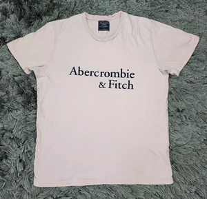 Camisa Abercrombie & Fitch Para Hombres Grande Rosa Gráfico Deletreado Camiseta Informal Algodón - Imagen 1 de 14