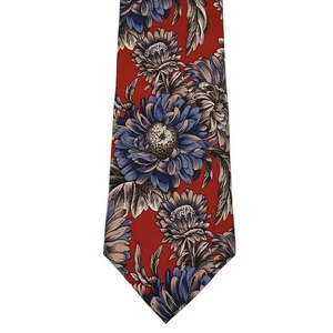 Cravatta collo seta Botonay 500 59" rosso scuro floreale elegante abbigliamento da lavoro preppy vacanza  - Foto 1 di 9