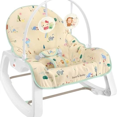Качалка Fisher-Price Sanrio для младенцев малышей ясельного возраста 3 направления детская стойка и кресло-качалка - Изображение 1 из 4